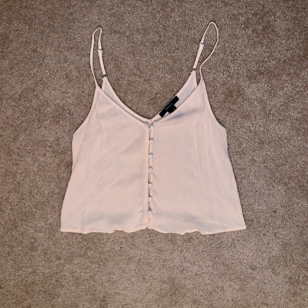 Forever21 Beige Button Spaghetti Strap Top